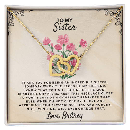 To My Sister - Personalized Gift Set - SSS2V1 Jewelry ShineOn Fulfillment 18K Yellow Gold Finish Standard Box