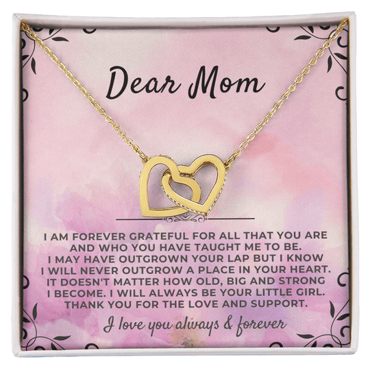 To My Mom - From Daughter - Forever Linked Hearts Gift Set - SS41v2 Jewelry ShineOn Fulfillment 18K Yellow Gold Finish Standard Box