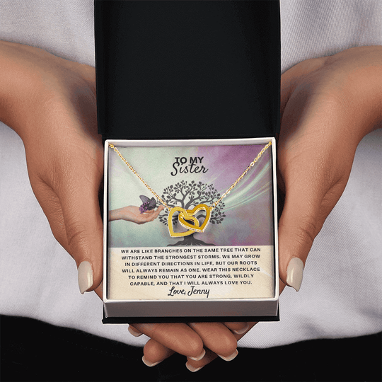 To My Sister - Interlocked Hearts Gift Set - SSS4V2 Jewelry ShineOn Fulfillment
