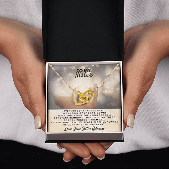 To My Sister - Interlocked Hearts Gift Set - SSS5V1 Jewelry ShineOn Fulfillment