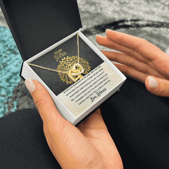 To My Sister - Interlocked Hearts Gift Set - SSS3V1 Jewelry ShineOn Fulfillment