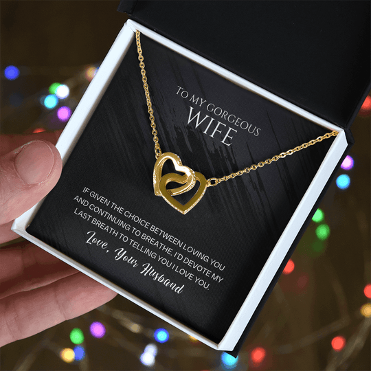 To My Wife - Last Breath - Forever Linked Hearts Gift Set - SSW26 Jewelry ShineOn Fulfillment