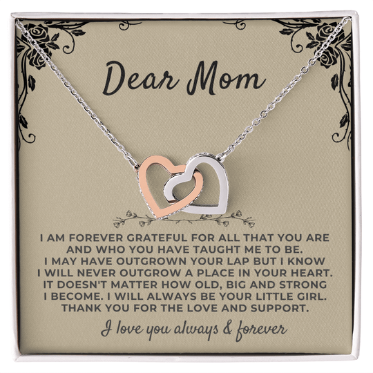 To My Mom - From Daughter - Forever Linked Hearts Gift Set - SS41v1 Jewelry ShineOn Fulfillment 14k White Gold Finish Standard Box