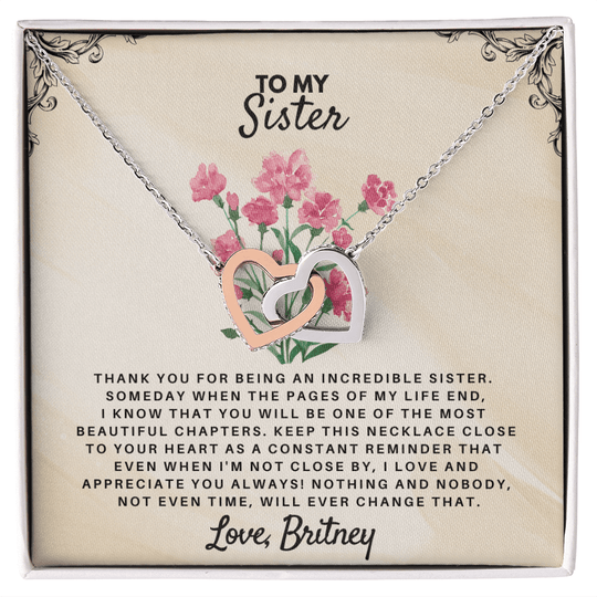 To My Sister - Personalized Gift Set - SSS2V1 Jewelry ShineOn Fulfillment 14k White Gold Finish Standard Box