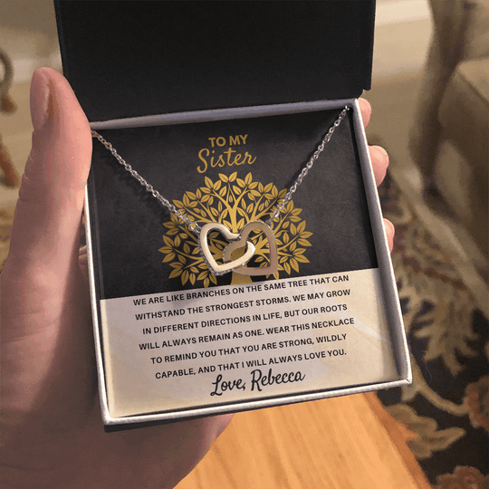 To My Sister - Interlocked Hearts Gift Set - SSS3V1 Jewelry ShineOn Fulfillment