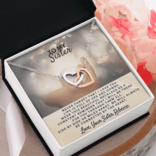 To My Sister - Interlocked Hearts Gift Set - SSS5V1 Jewelry ShineOn Fulfillment