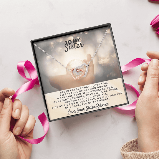 To My Sister - Interlocked Hearts Gift Set - SSS5V1 Jewelry ShineOn Fulfillment
