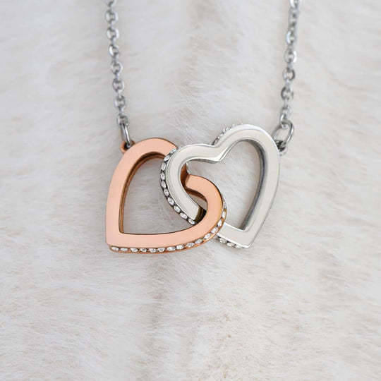 To My Sister - Interlocked Hearts Gift Set - SSS1V1 Jewelry ShineOn Fulfillment 14k White Gold Finish Standard Box