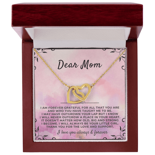 To My Mom - From Daughter - Forever Linked Hearts Gift Set - SS41v2 Jewelry ShineOn Fulfillment 18K Yellow Gold Finish Luxury Box