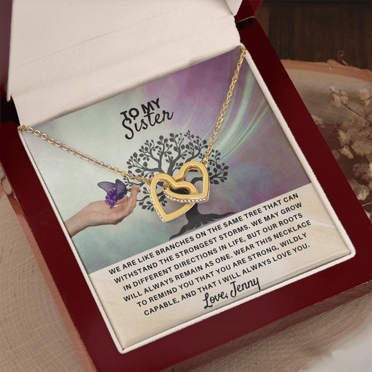 To My Sister - Interlocked Hearts Gift Set - SSS4V2 Jewelry ShineOn Fulfillment