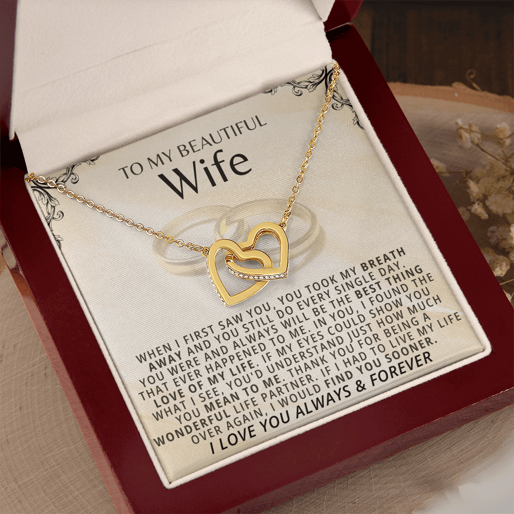 To My Beautiful Wife - Forever Linked Hearts Gift Set - SSW19W1 Jewelry ShineOn Fulfillment