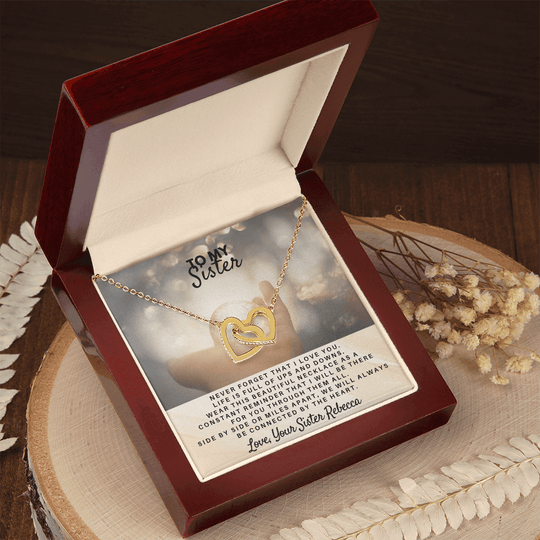 To My Sister - Interlocked Hearts Gift Set - SSS5V1 Jewelry ShineOn Fulfillment