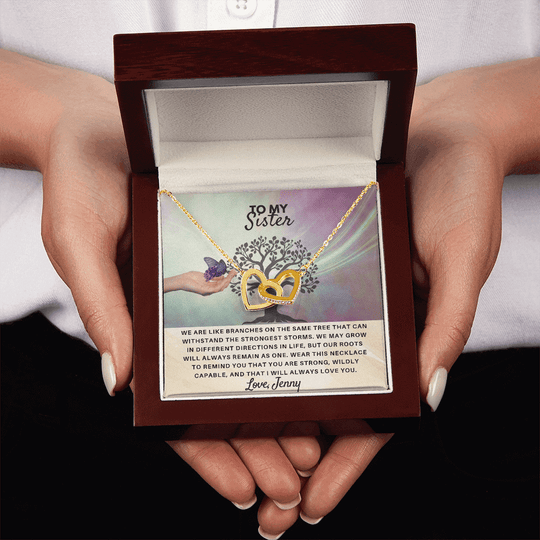 To My Sister - Interlocked Hearts Gift Set - SSS4V2 Jewelry ShineOn Fulfillment