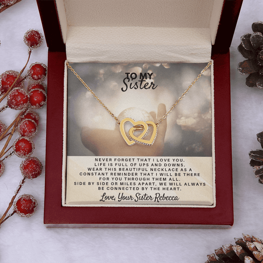 To My Sister - Interlocked Hearts Gift Set - SSS5V1 Jewelry ShineOn Fulfillment