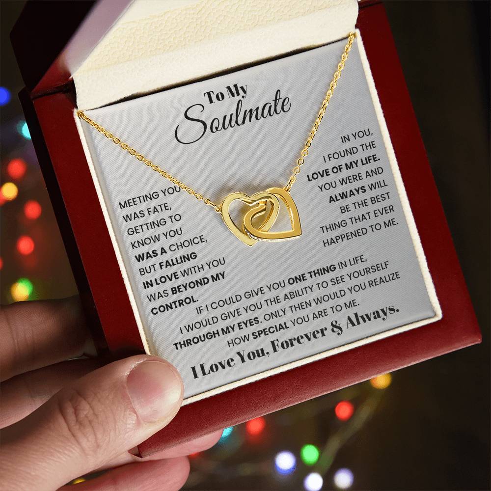 To My Soulmate - Intertwined Hearts Gift Set - SSM1 Jewelry ShineOn Fulfillment 18K Yellow Gold Finish Luxury Box