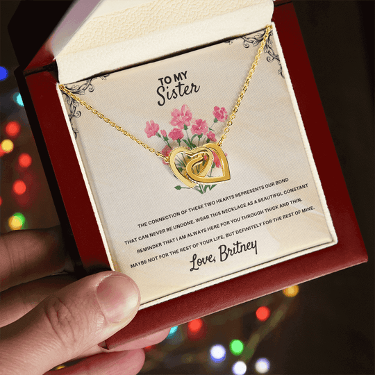 To My Sister - Interlocked Hearts Gift Set - SSS1V1 Jewelry ShineOn Fulfillment