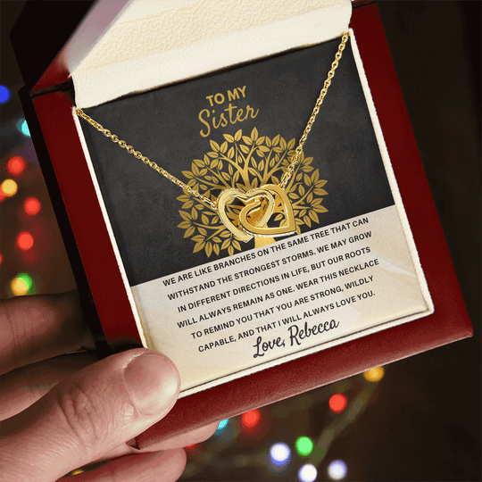 To My Sister - Interlocked Hearts Gift Set - SSS3V1 Jewelry ShineOn Fulfillment