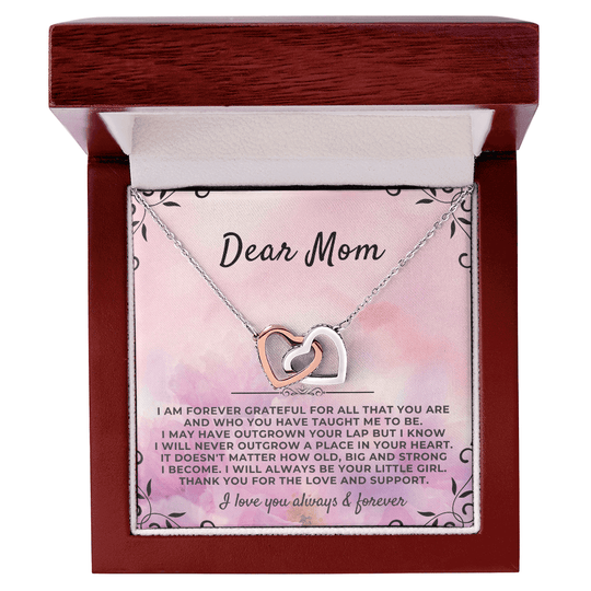 To My Mom - From Daughter - Forever Linked Hearts Gift Set - SS41v2 Jewelry ShineOn Fulfillment 14k White Gold Finish Luxury Box