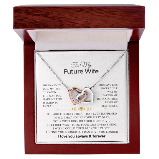 To My Future Wife - Forever Love Gift Set - SS5014V2 Jewelry ShineOn Fulfillment 14k White Gold Finish Luxury Box