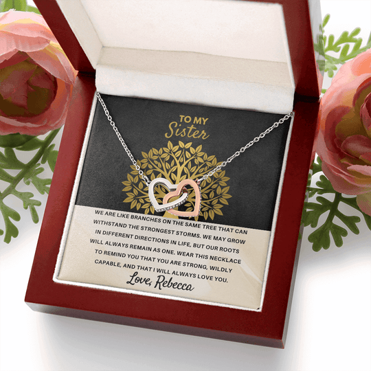 To My Sister - Interlocked Hearts Gift Set - SSS3V1 Jewelry ShineOn Fulfillment