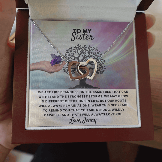To My Sister - Interlocked Hearts Gift Set - SSS4V2 Jewelry ShineOn Fulfillment