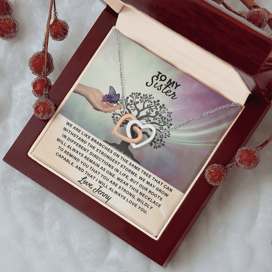 To My Sister - Interlocked Hearts Gift Set - SSS4V2 Jewelry ShineOn Fulfillment