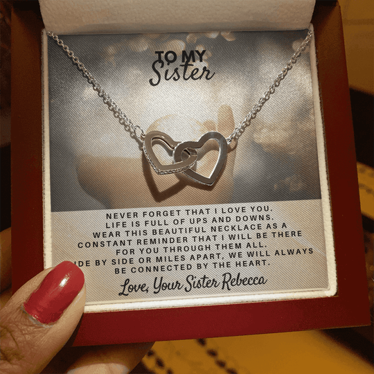 To My Sister - Interlocked Hearts Gift Set - SSS5V1 Jewelry ShineOn Fulfillment