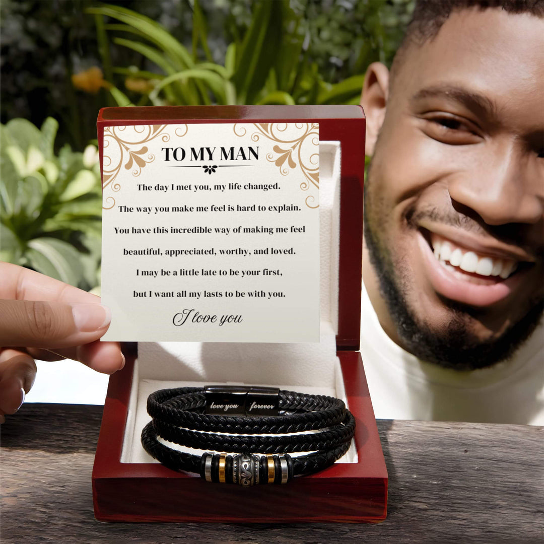 To My Man | Love You Forever | Braided Bracelet Gift Set - SSTMM3 Jewelry ShineOn Fulfillment