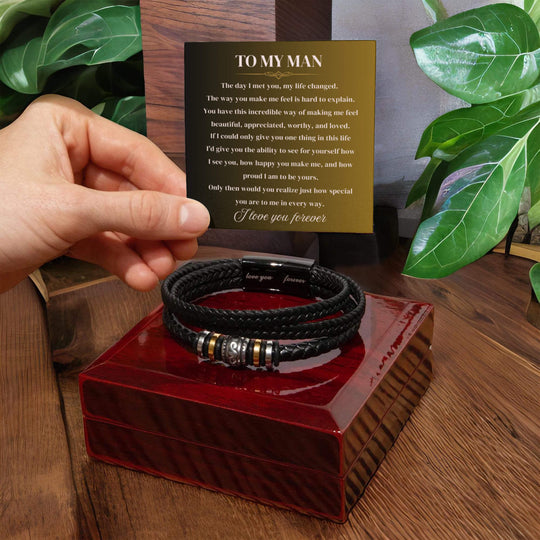 To My Man | Love You Forever | Braided Bracelet Gift Set - SSTMBW2 Jewelry ShineOn Fulfillment