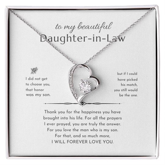 To My Daughter-In-Law - Forever Love Gift Set - SS232V2 Jewelry ShineOn Fulfillment 14k White Gold Finish Standard Box