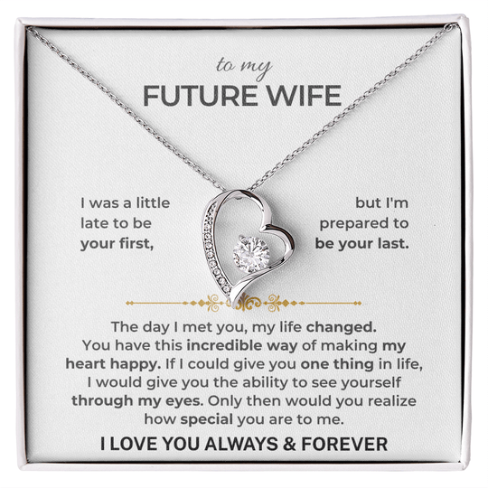 To My Future Wife - Forever Love Gift Set - SS503V1 Jewelry ShineOn Fulfillment 14k White Gold Finish Standard Box