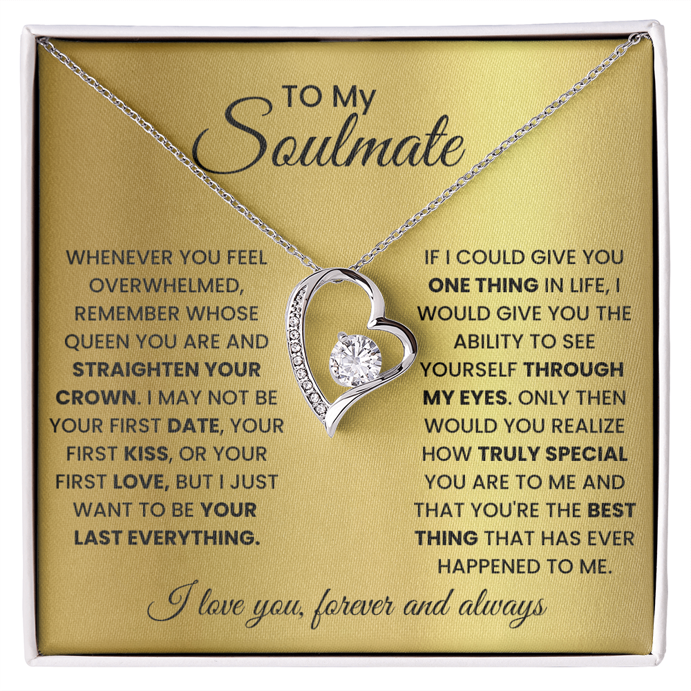 To My Soulmate - Forever Love Beautiful Gift Set - SSSM2 Jewelry ShineOn Fulfillment 14k White Gold Finish Standard Box