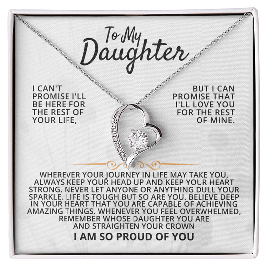 To My Daughter - Pround Of You - Necklace Gift Set - SSD18V2 Jewelry ShineOn Fulfillment 14k White Gold Finish Standard Box
