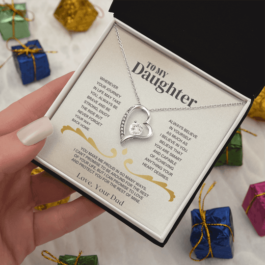 To My Daughter - Love Dad - Necklace Gift Set SS2 Jewelry ShineOn Fulfillment