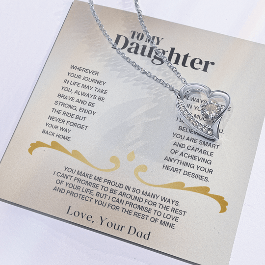 To My Daughter - Love Dad - Necklace Gift Set SS2 Jewelry ShineOn Fulfillment