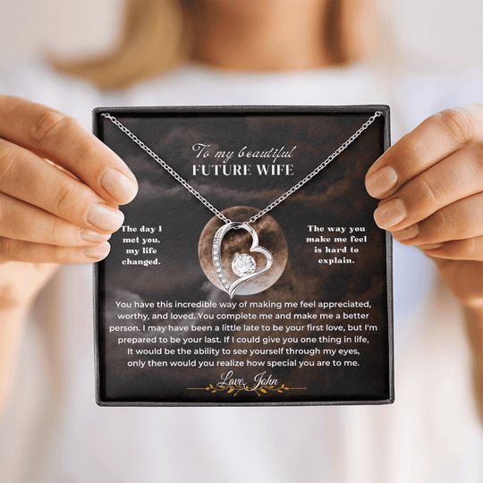 To My Beautiful Future Wife - Forever Love Necklace Gift Set - S338V2 Jewelry ShineOn Fulfillment