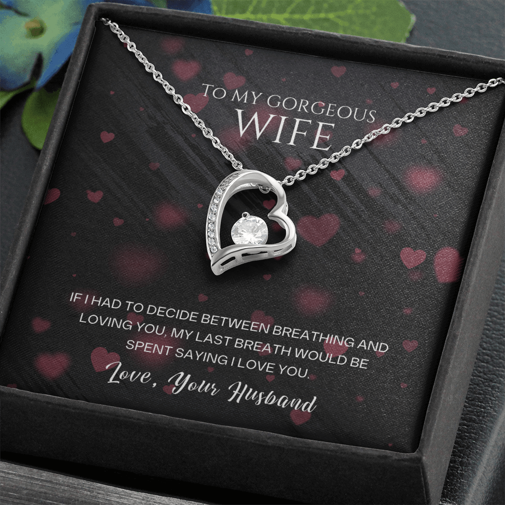 To My Gorgeous Wife - I Love You - Forever Love Necklace Gift Set - SSW27 Jewelry ShineOn Fulfillment