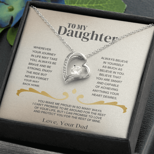To My Daughter - Love Dad - Necklace Gift Set SS2 Jewelry ShineOn Fulfillment