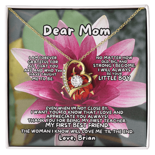 Dear Mom - From Son - Necklace Gift Set - SS368v2 Jewelry ShineOn Fulfillment 18k Yellow Gold Finish Standard Box