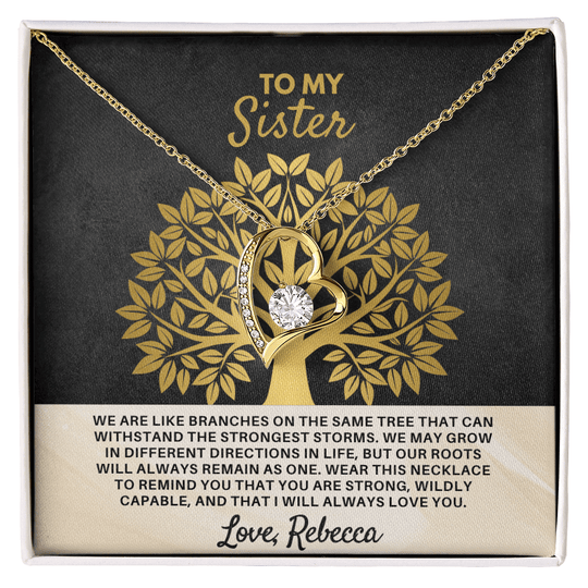 To My Sister - Forever Love - Gift Set - SSS3V1 Jewelry ShineOn Fulfillment 18k Yellow Gold Finish Standard Box