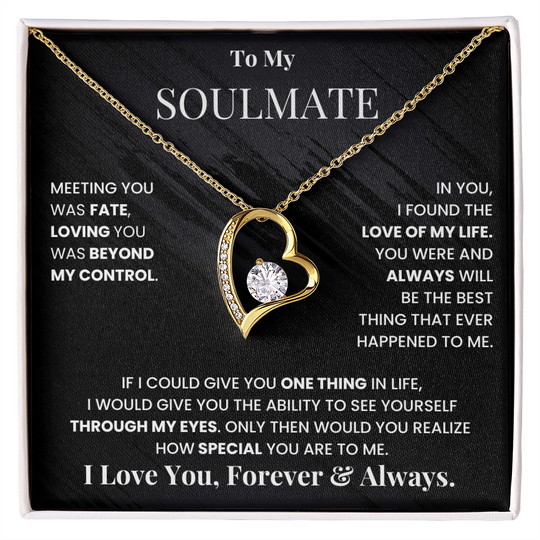 To My Soulmate - Forever Love Gift Set - SSSM3 Jewelry ShineOn Fulfillment 18k Yellow Gold Finish Standard Box