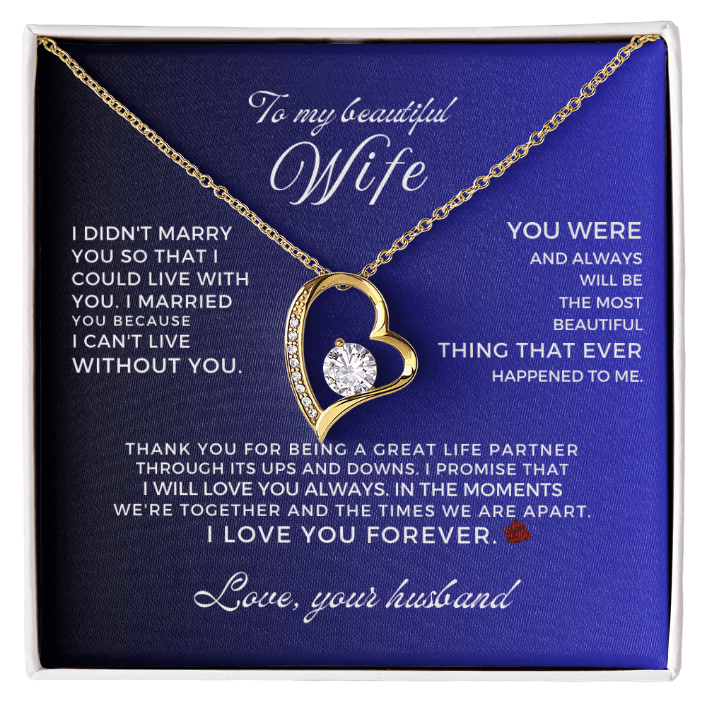 To My Beautiful Wife - Forever Love Gift Set - SS52V3 Jewelry ShineOn Fulfillment 18k Yellow Gold Finish Standard Box