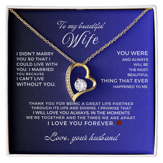 To My Beautiful Wife - Forever Love Gift Set - SS52V3 Jewelry ShineOn Fulfillment 18k Yellow Gold Finish Standard Box