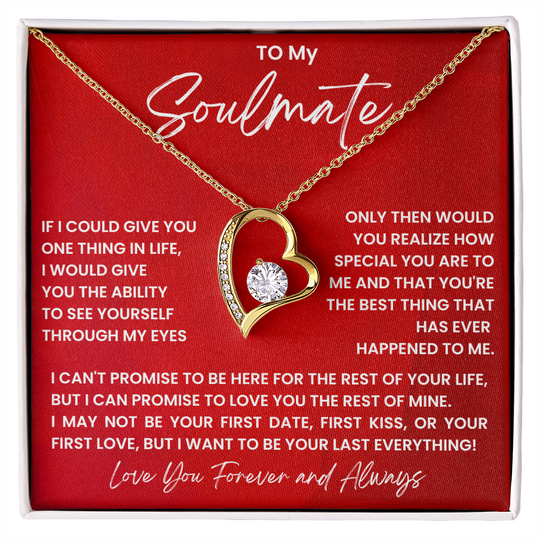 To My Soulmate - Forever Love Gift Set - SSS4 Jewelry ShineOn Fulfillment 18k Yellow Gold Finish Standard Box