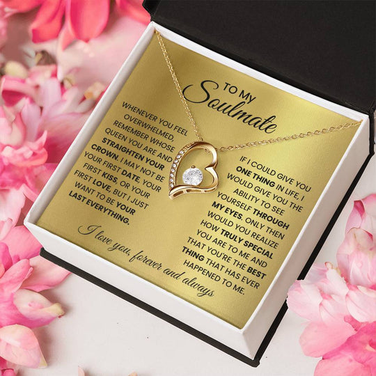 To My Soulmate - Forever Love Beautiful Gift Set - SSSM2 Jewelry ShineOn Fulfillment 18k Yellow Gold Finish Standard Box