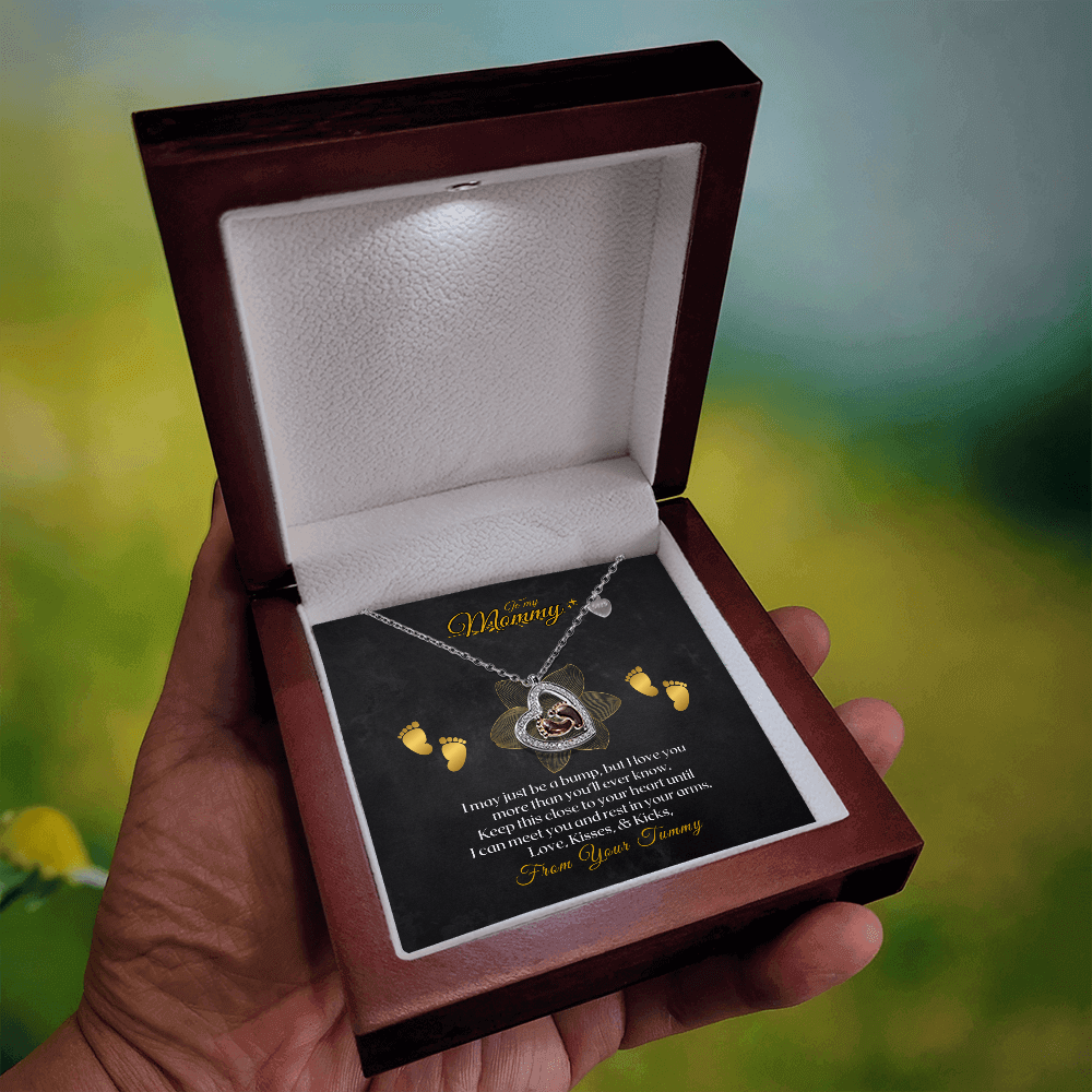 To My Mommy – Baby Feet S925 Necklace Gift Set for Expecting Moms - SS609 Jewelry ShineOn Fulfillment