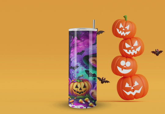 Adorable Baby Highland Cow Halloween Tumbler Mug Printify