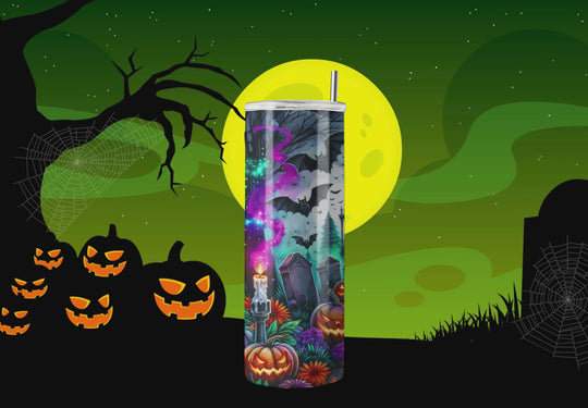 Haunted House Halloween Tumbler Mug Printify