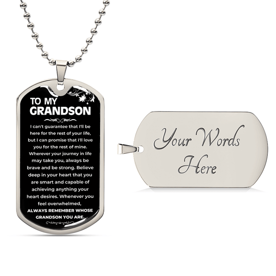 To My Grandson - Beautiful Love Tag - Gift Set - SS9V2 Jewelry ShineOn Fulfillment