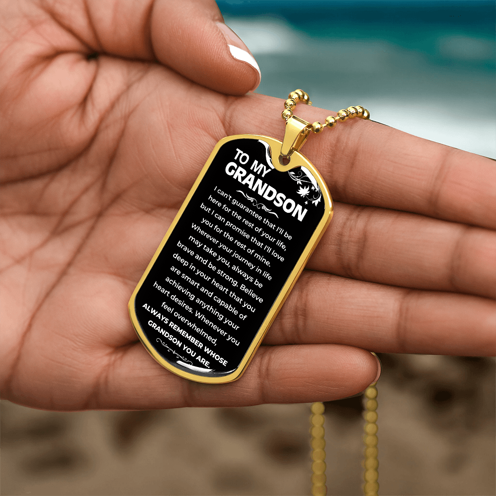 To My Grandson - Beautiful Love Tag - Gift Set - SS9V2 Jewelry ShineOn Fulfillment